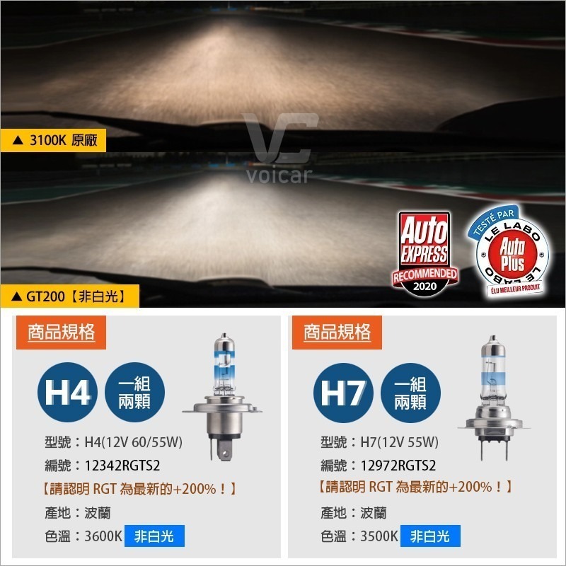 【PHILIPS 飛利浦】 RacingVision競技光 GT200 +200% H4 H7 大燈燈泡-細節圖4