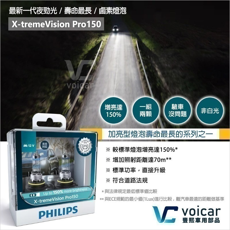 PHILIPS  X-tremeVision Pro150夜勁光+150%燈泡 H11 HB3 HB4 9012 H7-細節圖2