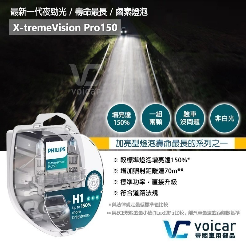 PHILIPS飛利浦X-tremeVision Pro150 夜勁光第二代+150% H1 H4 H7-細節圖2
