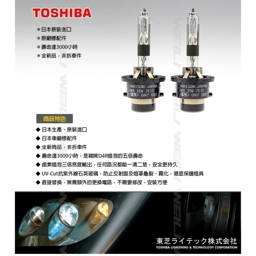 【Toshiba Harison】 D4R HID Xenon 氙氣 大燈 燈泡 【單顆裝】-細節圖4