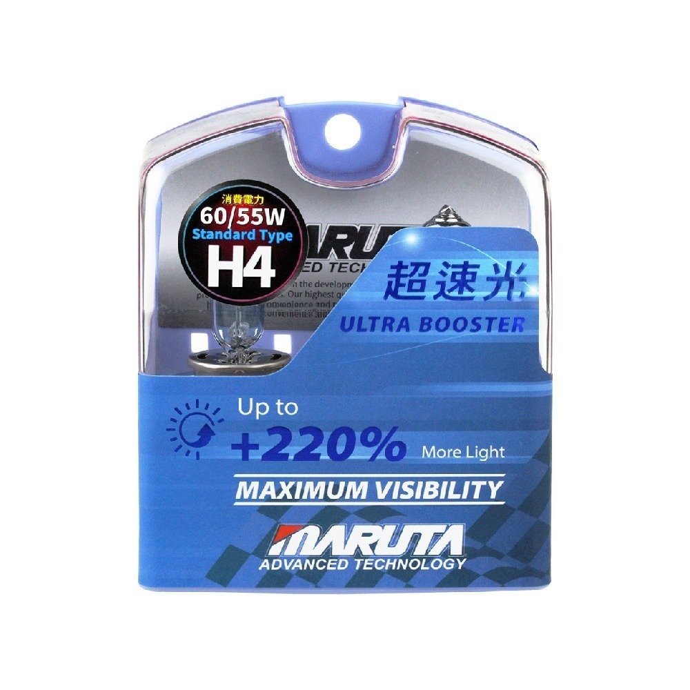 【MARUTA】【合法驗車】【贈T10燈泡】ULTRA BOOSTER +220% (超速光 H4鹵素燈泡)-細節圖2