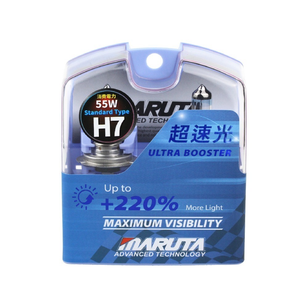 【MARUTA】【合法驗車】【贈T10燈泡】ULTRA BOOSTER +220% (超速光 H7鹵素燈泡)-細節圖2
