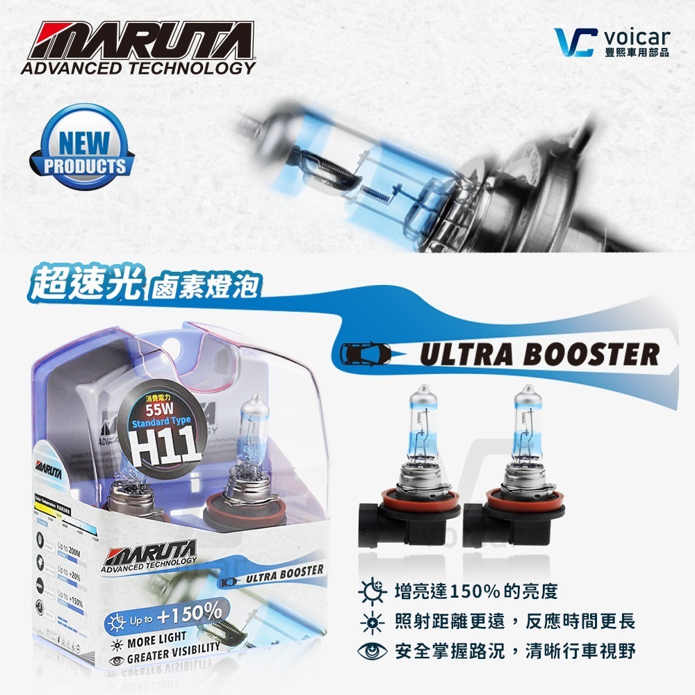【MARUTA】ULTRA BOOSTER +150% H11 (超速光 H11鹵素燈泡)-細節圖2
