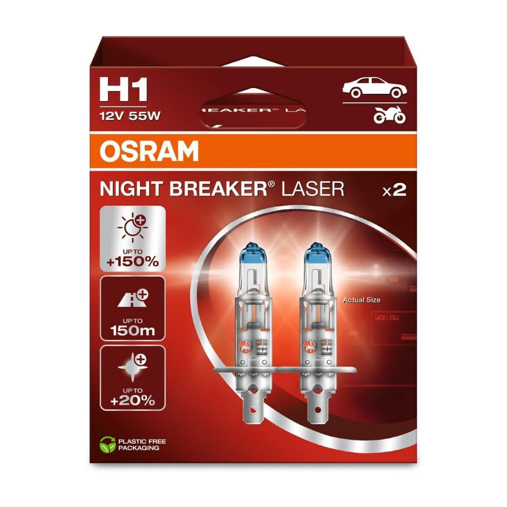 【OSRAM 歐司朗】LASER雷射星鑽 耐激光增亮+150% 大燈小燈 燈泡 H1-細節圖2