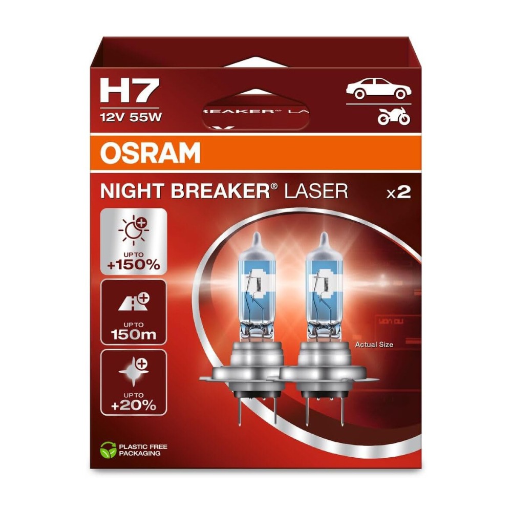【OSRAM 歐司朗】LASER雷射星鑽 耐激光增亮+150% 大燈小燈 燈泡 H7-細節圖2