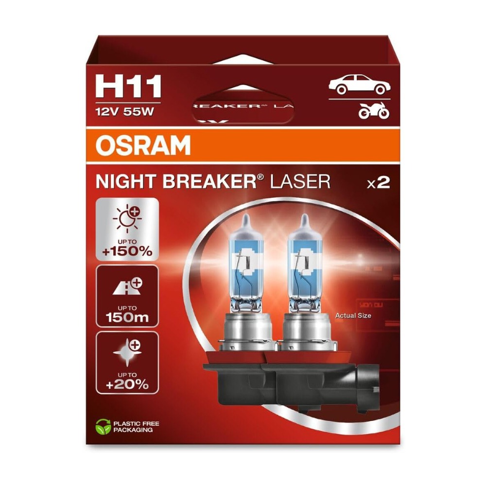 【OSRAM 歐司朗】LASER雷射星鑽 耐激光增亮+150% 大燈小燈 燈泡 H11-細節圖2