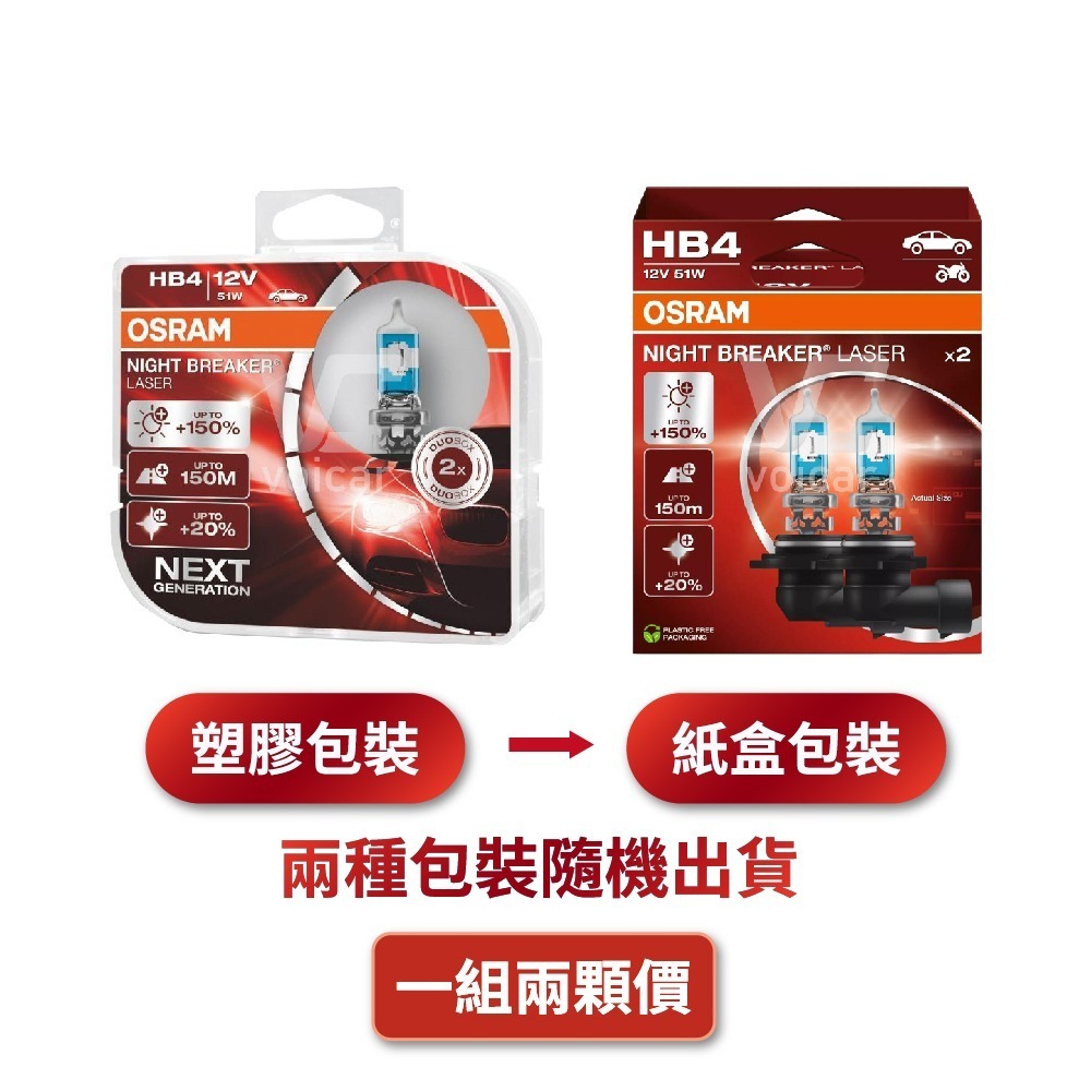 【OSRAM 歐司朗】LASER雷射星鑽 耐激光增亮+150% 大燈小燈 燈泡 9006 HB4-細節圖2