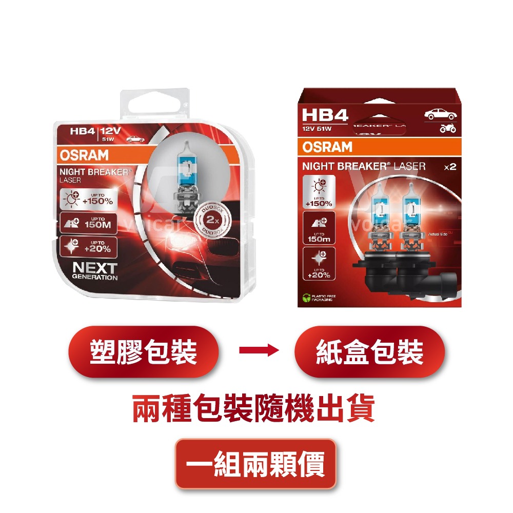 【OSRAM 歐司朗】LASER雷射星鑽 耐激光增亮+150% 大燈小燈 燈泡 9006 HB4-細節圖2