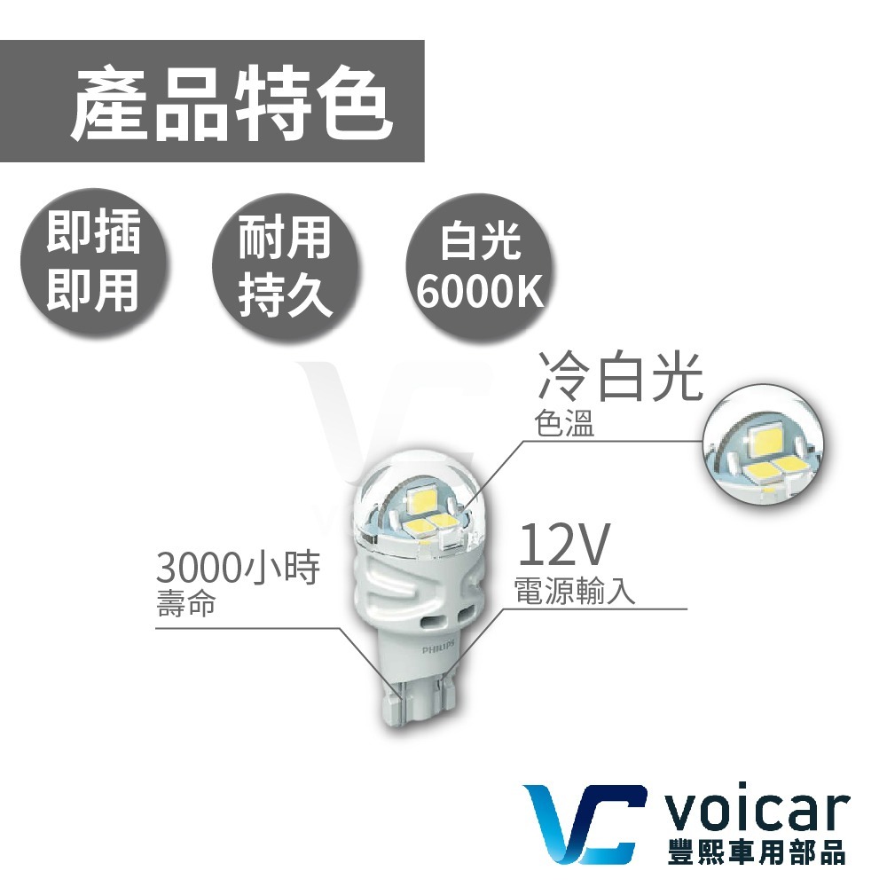 【最新版】PHILIPS T15 Ultinon Pro3100系列 6000K倒車燈 LED燈泡-細節圖3