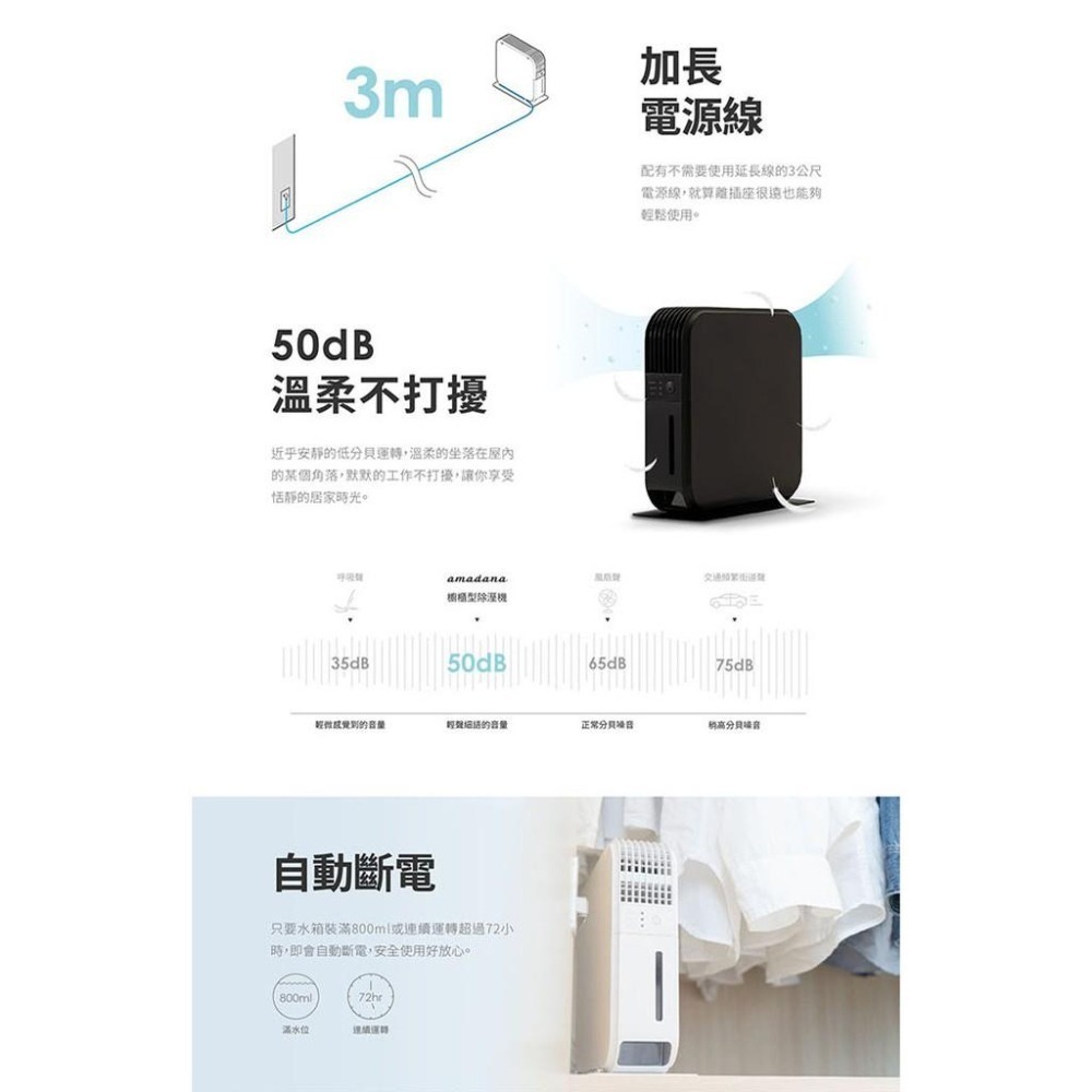amadana 櫥櫃用除溼機 HD-144T 白色款公司貨-細節圖4