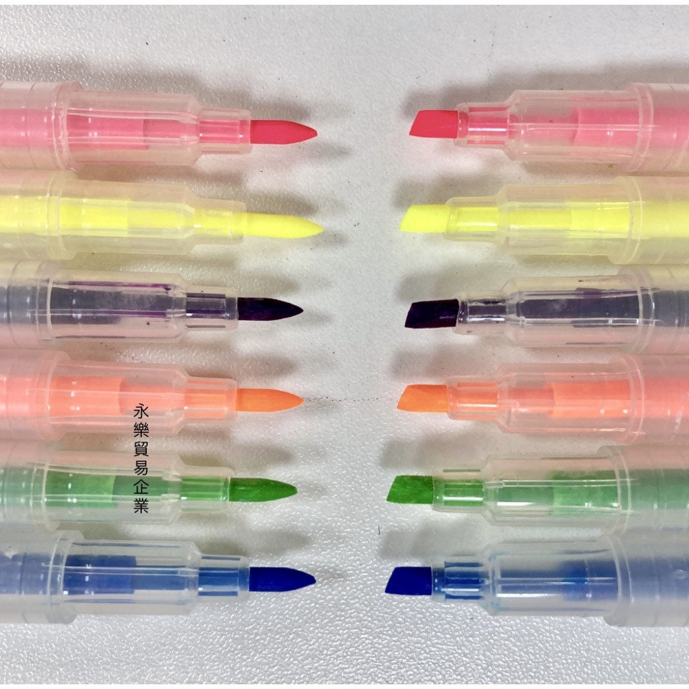 中彰小舖【V 1-3】6色雙頭螢光記號筆 灣現貨 台灣出貨-細節圖2