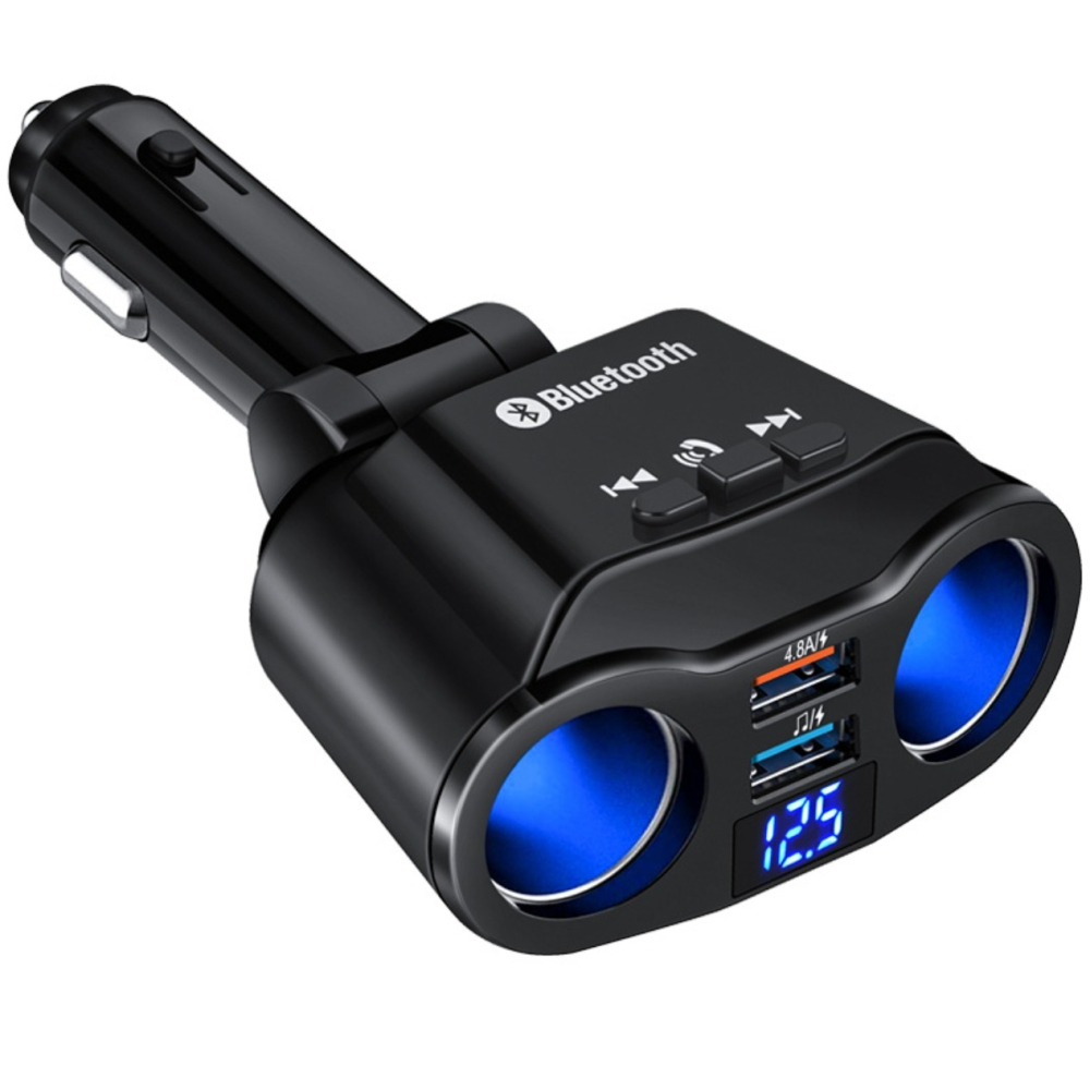 【台灣現貨】車載FM藍芽發射器 MP3播放器 雙USB車充 QC 3.0快充 免提-細節圖9