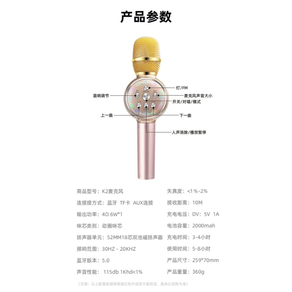 【台灣現貨】車載、隨身兩用藍芽FM麥克風 一鍵消原唱 雙麥合唱(FM模式下不適用) 在車上唱KTV 讓你出遊不無聊-細節圖11