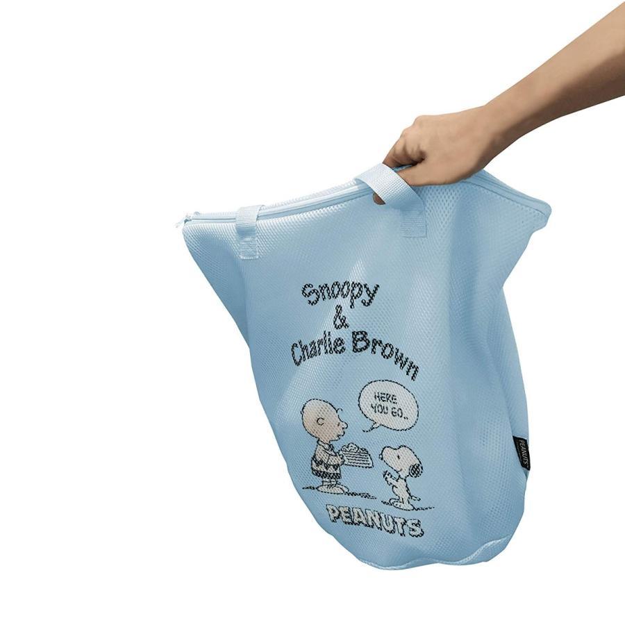 阿猴達可達 日本境內限定 PEANUTS 史努比 Snoopy 阿比 加厚版 洗衣袋 洗衣網 可提背 48cm 全新品-細節圖4