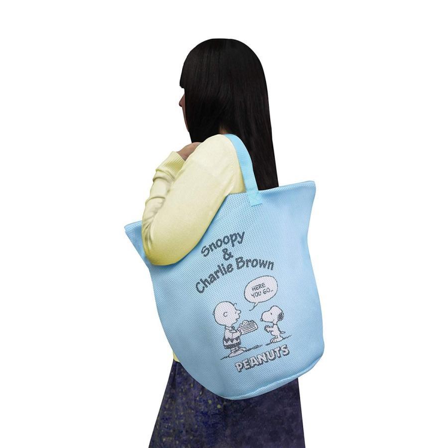 阿猴達可達 日本境內限定 PEANUTS 史努比 Snoopy 阿比 加厚版 洗衣袋 洗衣網 可提背 48cm 全新品-細節圖5
