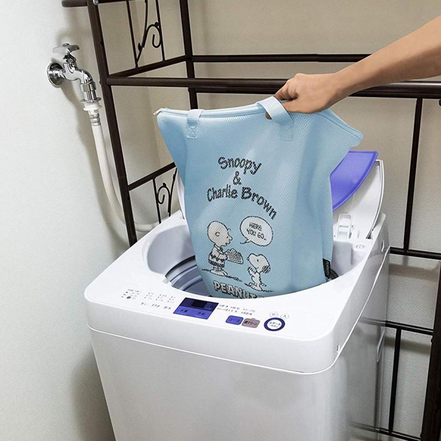 阿猴達可達 日本境內限定 PEANUTS 史努比 Snoopy 阿比 加厚版 洗衣袋 洗衣網 可提背 48cm 全新品-細節圖6