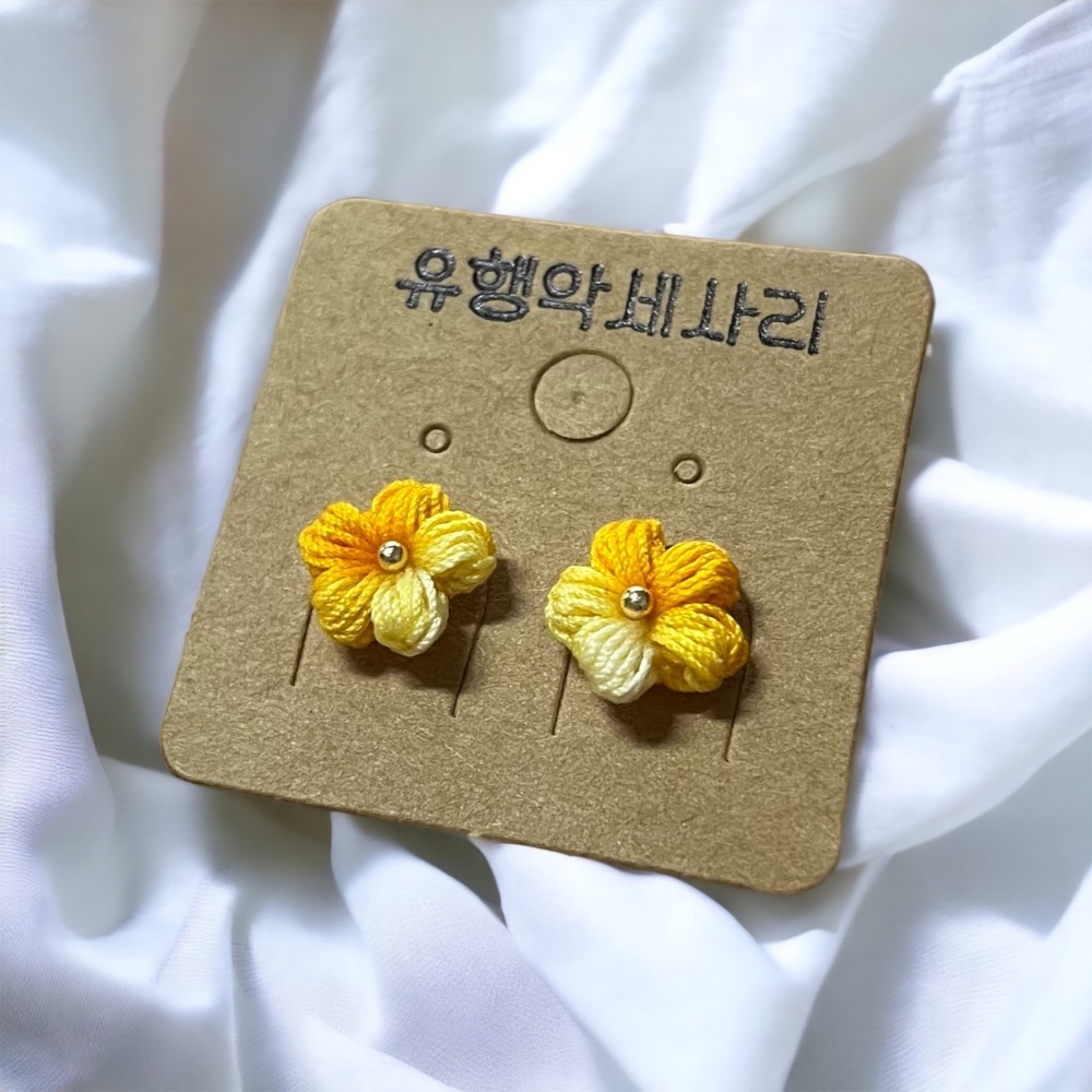 Puff 微鉤泡芙花耳釘/耳夾-細節圖3