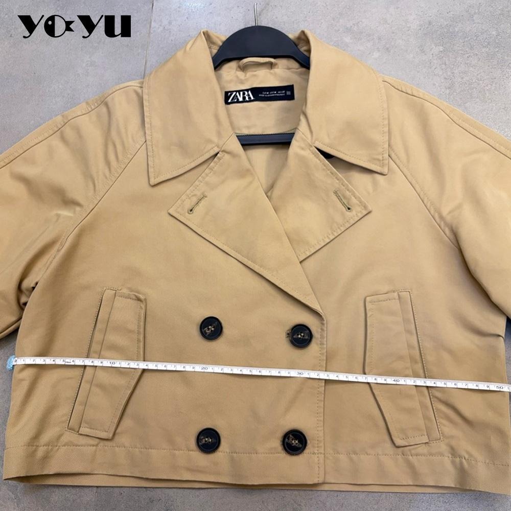 ZARA短版風衣外套 歐美風 時尚女裝 短款風衣 寬松 百搭外套 Zara 上衣 衣服 冬季 騎車 夏季新品 夾克二手-細節圖9