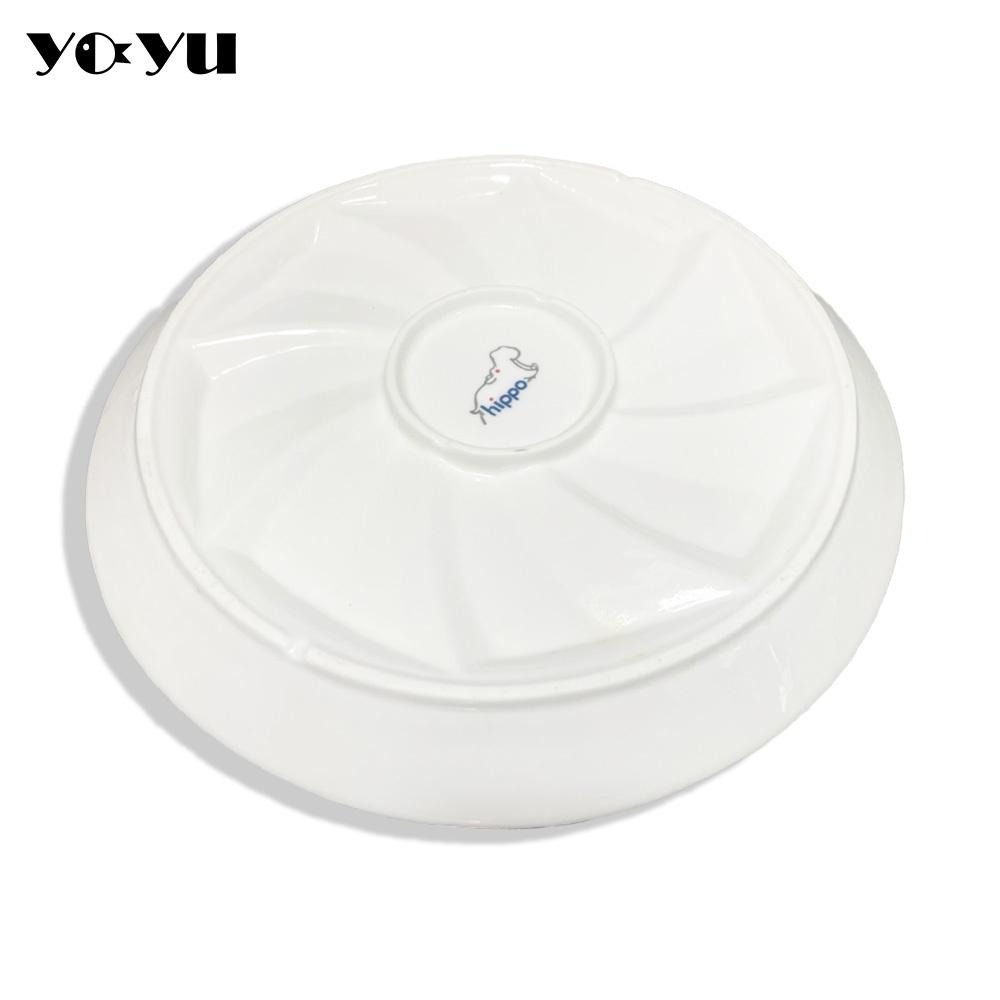 hippo健康油切盤 26cm大尺寸 瀝油 瀝水 瀝湯好幫手 造型餐盤 純白 解凍 旋轉餐盤 碟子 盤子 墊子 防蟻盤-細節圖2