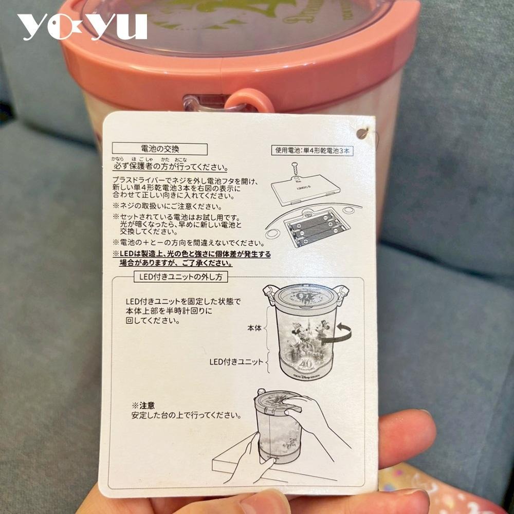 Disney 東京迪士尼40週年紀念爆米花桶 | 可發光 附背帶 現貨 日本🇯🇵 糖果盒 米奇米妮 絕版品 筆筒 小夜燈-細節圖7
