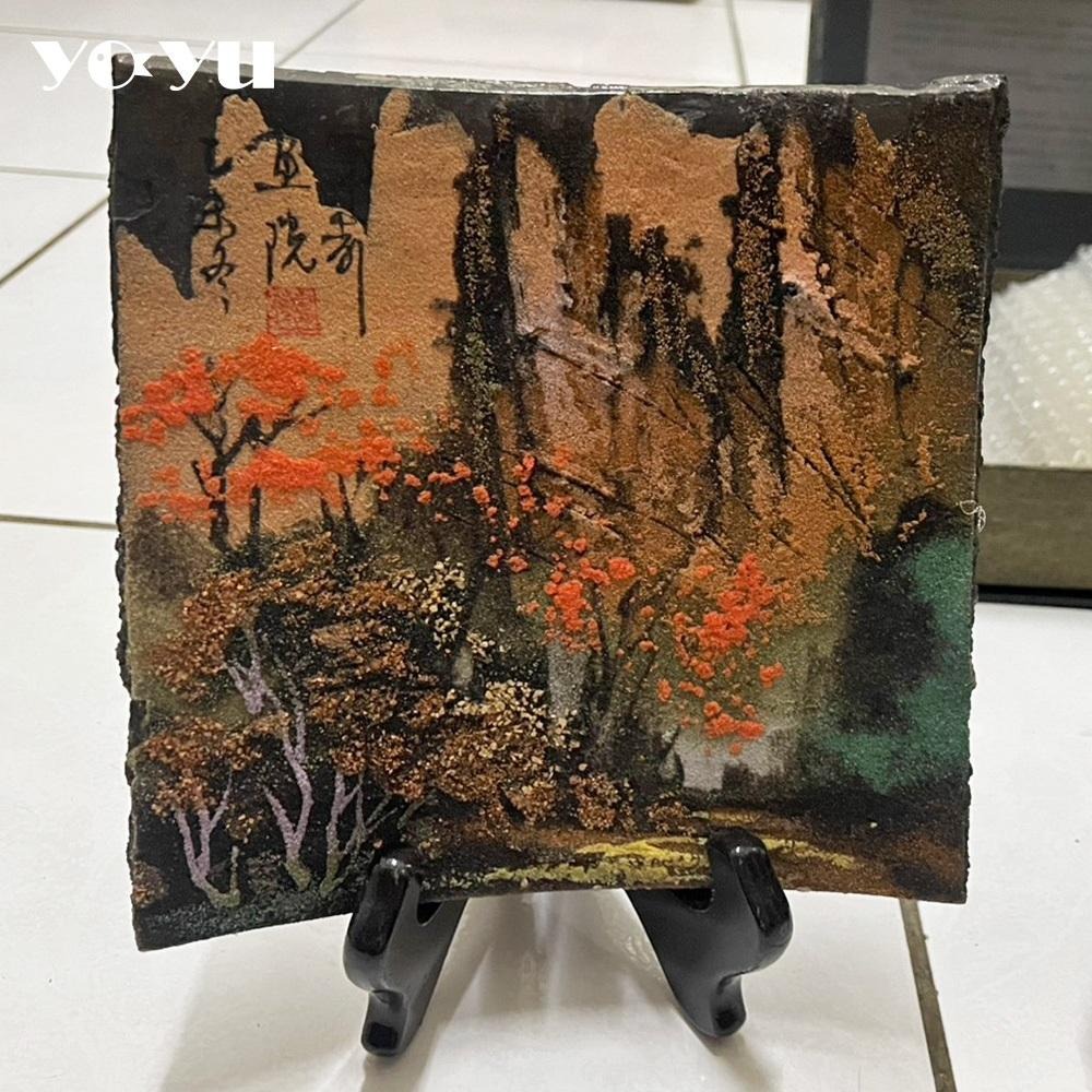 軍聲砂石畫 瓦片砂畫(3幅/組) 張家界 收藏 畫 居家裝飾 手工藝 中國畫 送禮 禮物 過年 聖誕節 交換禮物 父親節-細節圖4
