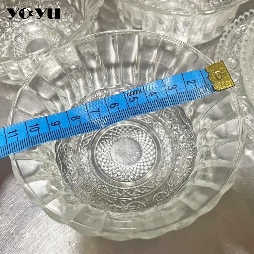 早期KIG Malaysia點心碗盤組 碗盤一組 玻璃碗盤組 透明雕花 復古壓花 碗 盤子 點心 餐具 日常 吃飯-細節圖2