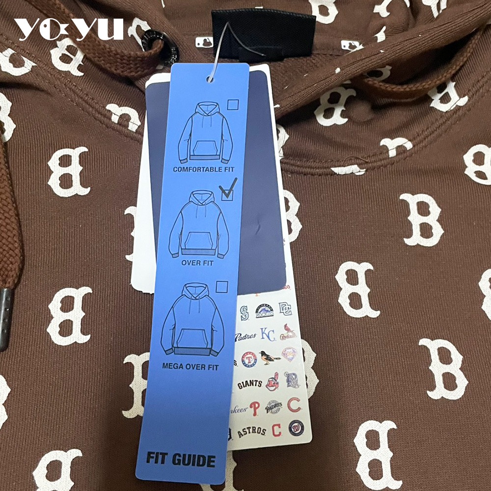 MLB 連帽上衣 帽T MONOGRAM 老花系列 波士頓紅襪隊 連帽衣 秋冬季 上衣 女款 運動休閒 居家上衣 滿版-細節圖4