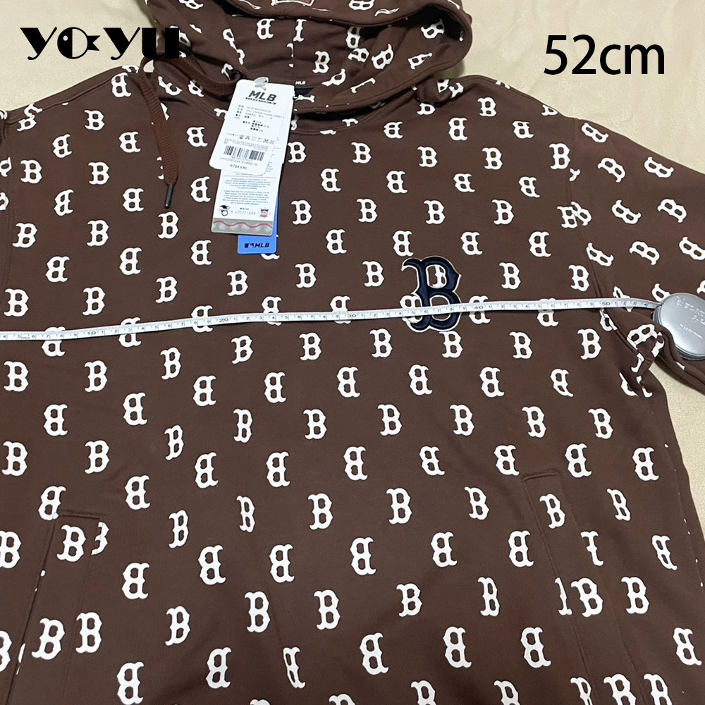MLB 連帽上衣 帽T MONOGRAM 老花系列 波士頓紅襪隊 連帽衣 秋冬季 上衣 女款 運動休閒 居家上衣 滿版-細節圖8
