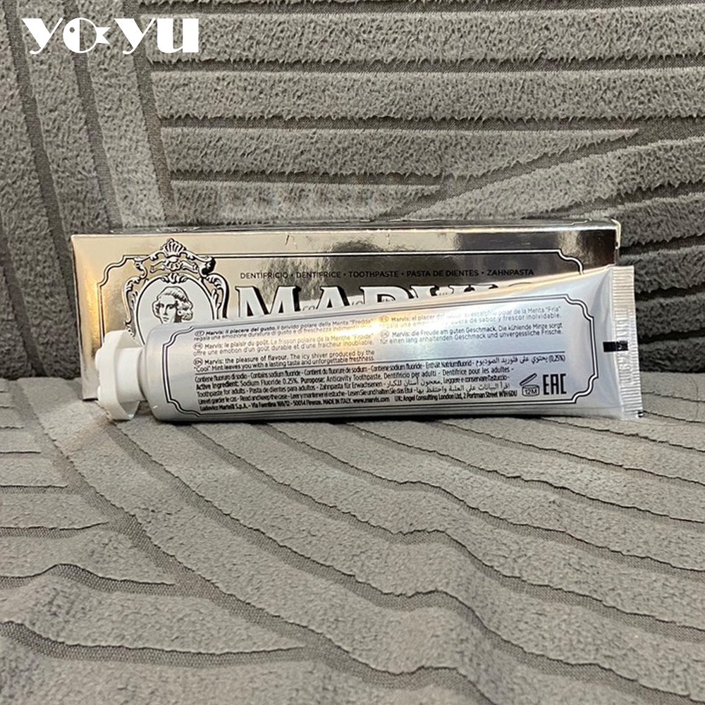 MARVIS 義大利亮白薄荷牙膏85ml 全新 現貨 牙膏 精品牙膏 經典強化 去菸牙膏 護齦 牙齒亮白 刷牙 清新-細節圖6