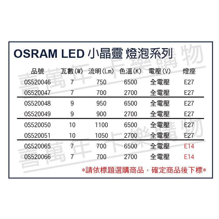[喜萬年]含稅 OSRAM歐司朗 LED 7W 黃光 E14 全電壓 小晶靈 球泡燈_OS520066-細節圖2