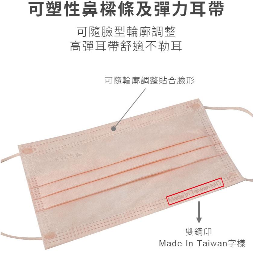 EYL＇S艾爾絲醫用口罩 成人平面 彩色耳繩 50片/盒-細節圖5