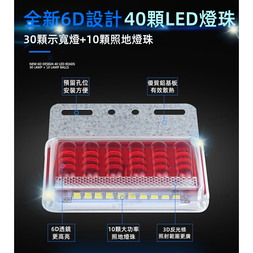 【買十送一】今天買 當天寄出 12V/24V通用貨車邊燈 照地燈 警示燈 爆閃燈 方向燈 照輪燈 邊燈 倒車燈 後車燈-細節圖9