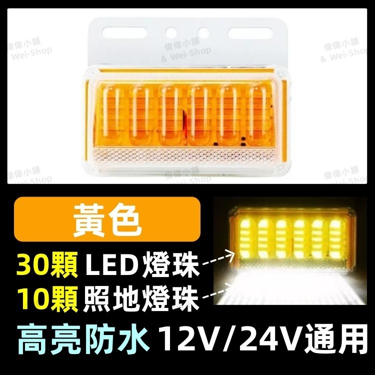 【買十送一】今天買 當天寄出 12V/24V通用貨車邊燈 照地燈 警示燈 爆閃燈 方向燈 照輪燈 邊燈 倒車燈 後車燈-規格圖11