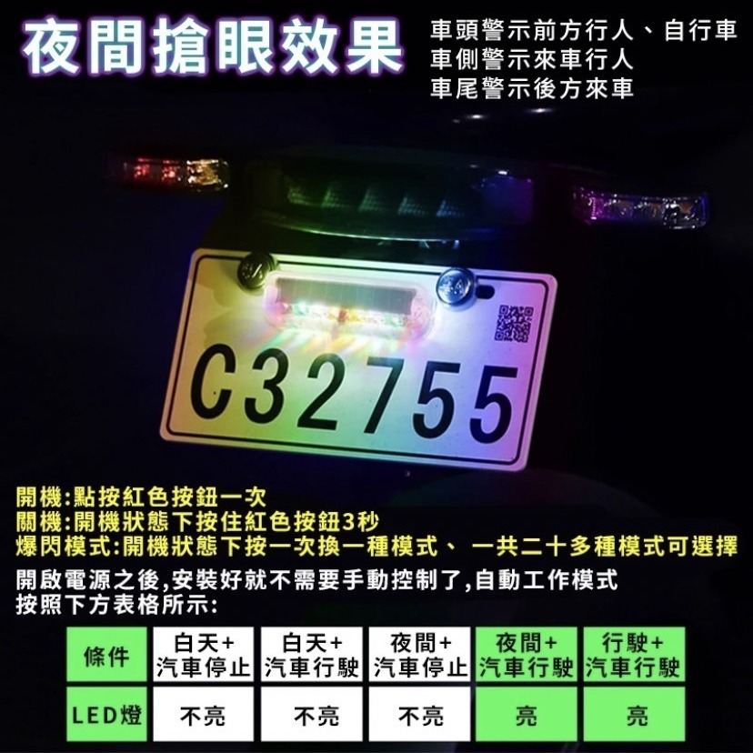 🇹🇼台灣現貨 太陽能LED燈 電動尾燈爆閃 免接線太陽能 車禍防追撞警示燈 中網尾箱免接線太陽能 環保節能 後尾燈-細節圖3