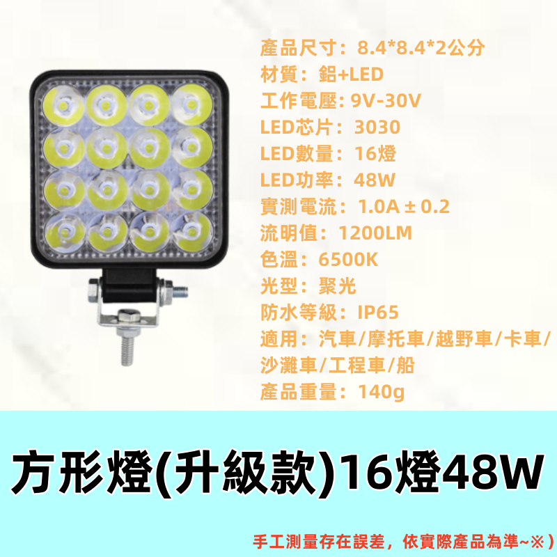 🇹🇼臺灣出貨【免運最低價🔥】大車LED工作燈 照輪燈 日行燈 警示燈 霧燈 貨車卡車 爆閃燈 怪手農機 照明燈 防-規格圖8