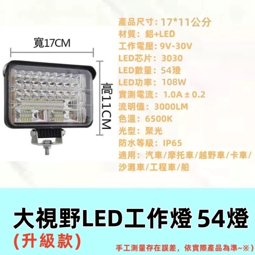 【今天買 當天寄出】大車白光LED工作燈 照輪燈 日行燈 警示燈 霧燈 貨車卡車 爆閃燈 怪手農機 照明燈 防水燈-規格圖11