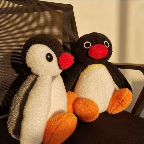 《部分現貨》pingu pinga 哥哥 妹妹 兄妹 企鵝家族 坐姿 娃娃 絨毛玩偶 38cm高