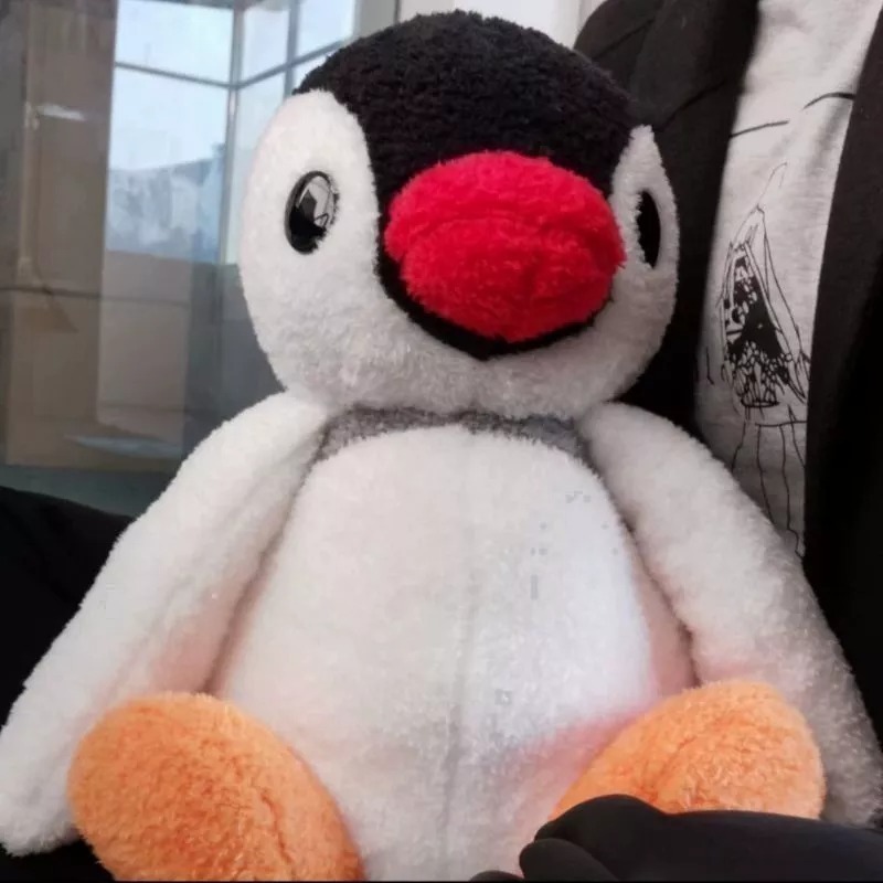 《現貨》pingu pinga 哥哥 妹妹 兄妹 企鵝家族 坐姿 娃娃 絨毛玩偶 38cm高-細節圖5