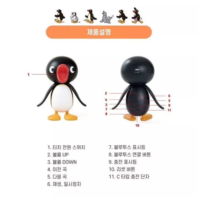 《預購》韓國 企鵝家族 pingu 藍牙 喇叭 音響 播放器 音樂-細節圖8