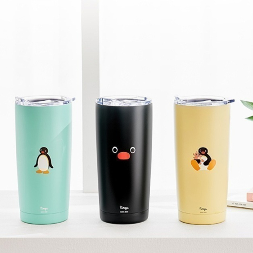 《現貨》韓國 企鵝家族 pingu 保溫杯 保溫瓶 冬天 辦公室 上班 熱飲 保冰杯 馬卡龍色 霧面 500ml