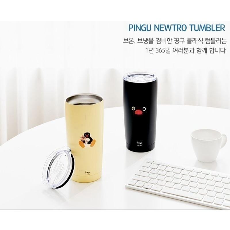 《現貨》韓國 企鵝家族 pingu 保溫杯 保溫瓶 冬天  辦公室 上班 熱飲 保冰杯 馬卡龍色 霧面 500ml-細節圖2