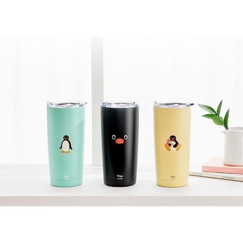 《現貨》韓國 企鵝家族 pingu 保溫杯 保溫瓶 冬天  辦公室 上班 熱飲 保冰杯 馬卡龍色 霧面 500ml-細節圖4