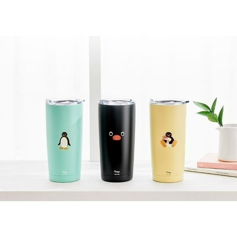 《現貨》韓國 企鵝家族 pingu 保溫杯 保溫瓶 冬天  辦公室 上班 熱飲 保冰杯 馬卡龍色 霧面 500ml-細節圖4