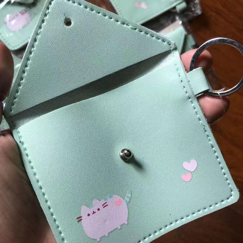 《現貨》pusheen 胖吉貓 灰貓 臉書貓 卡套 鑰匙套 收納套 pu皮革 零錢袋-細節圖5