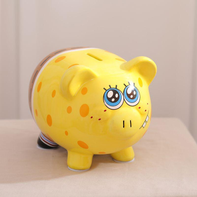 《預購》海綿寶寶 存錢筒 豬公 陶瓷 儲蓄 禮物 擺飾 裝飾 豬撲滿