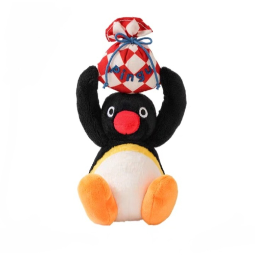 《預購》企鵝家族 pingu 手舉包裹 娃娃 絨毛吊飾 鑰匙圈