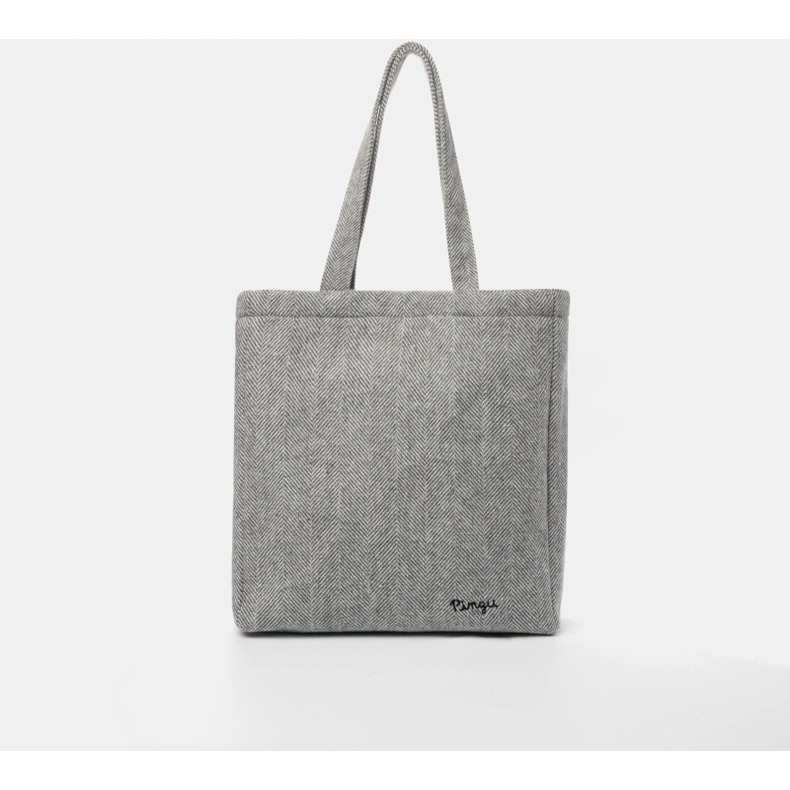 《預購》pingu 企鵝家族  灰色手提袋 手提包 托特包-細節圖2