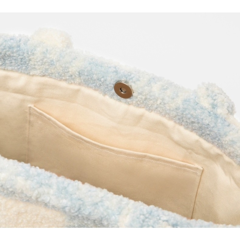 《預購》企鵝家族 pingu 淺色格紋 托特包 手提包-細節圖4