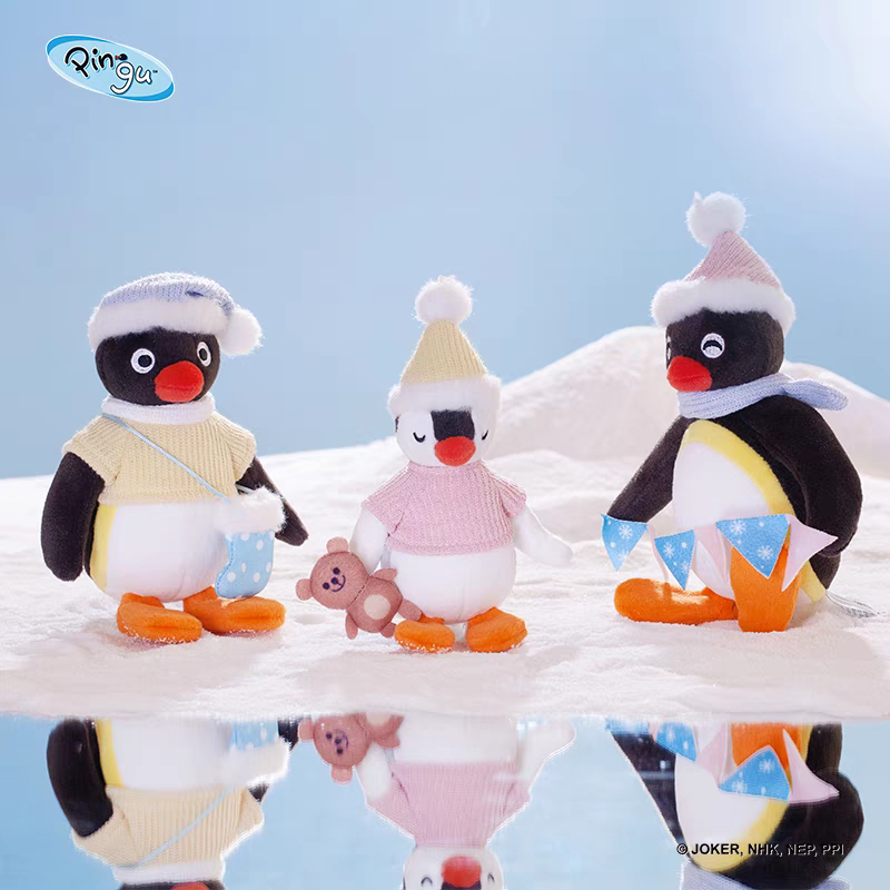 〈部分現貨〉企鵝家族 pingu pinga 冬季系列 冬天 雪人娃娃吊飾-細節圖2