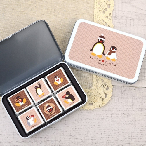 〈現貨〉日本 企鵝家族 pingu pinga 巧克力6入鐵盒組